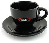 Кофейная пара для мега-капучино Bristot Ciao Чёрный керамическая, 250 мл.