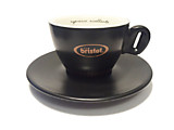 Кофейная пара для капучино Bristot Ciao чёрная керамическая, 150 мл.